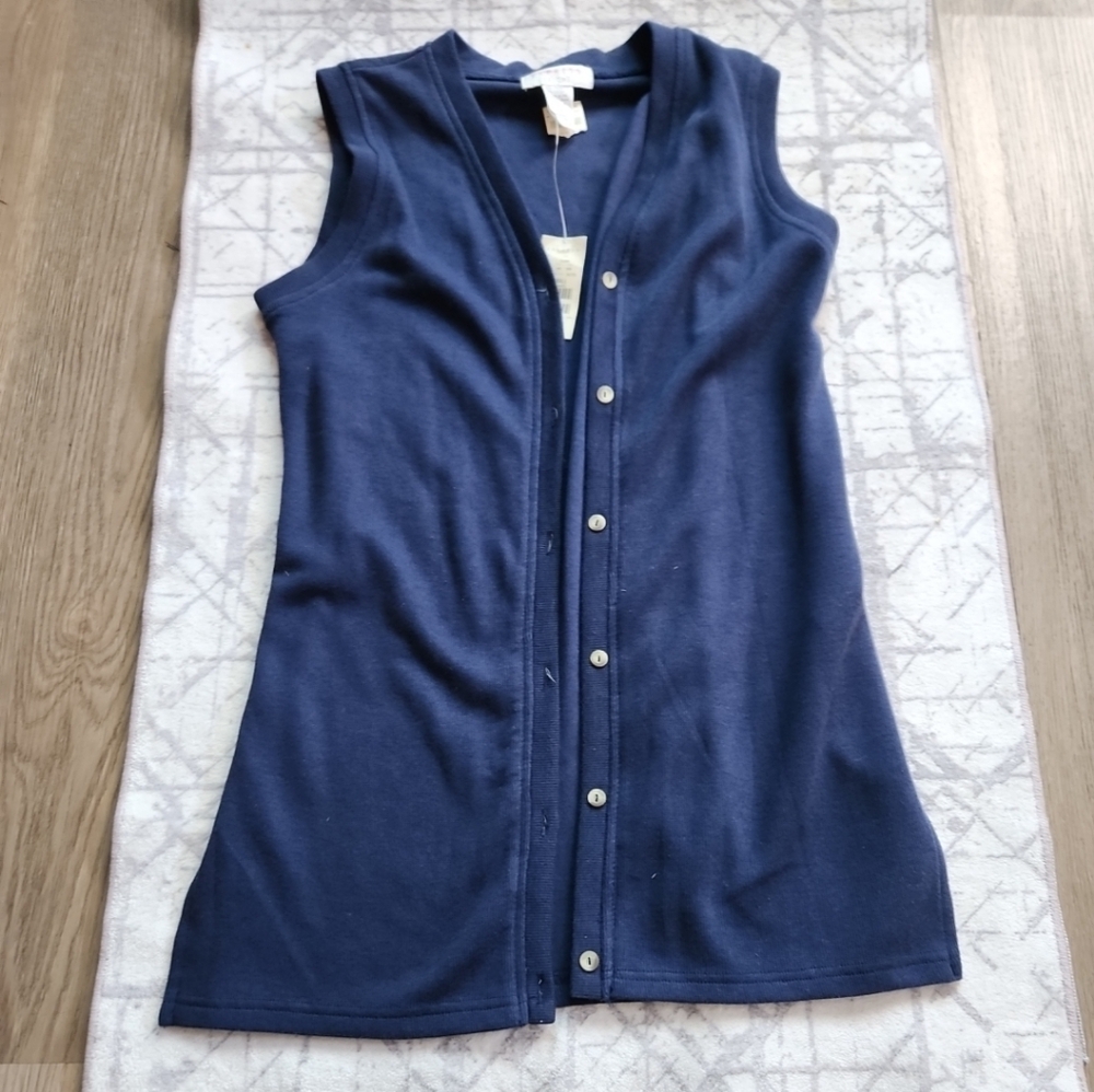 Express Navy Sleeveless Cardigan